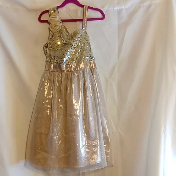 Justice | Dresses | Girls Formal Dress Gold Sequins At The Top Size 2 From  Justice | Poshmark